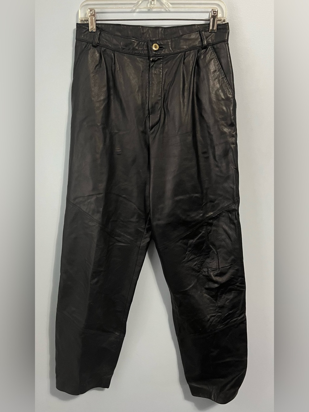 Vintage Boutique Of Leathers Genuine Leather Black High Rise Pants Size 9/10